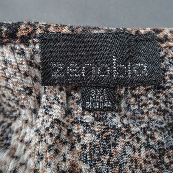 Womens Mini Dress 3XL Brown Knit Snake Print Blouson Faux Wrap Statement Y2K - Picture 6 of 12